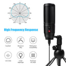  Professional PC Microphone with Noise Cancelling Mute Button USB Desktop Studio Condenser Mic for PS4 Gaming Recording YouTube