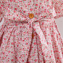 Kids Little Girls Handmade Smocked Floral Flower Print Dresses 2023 Spring Summer Toddler Girl Princess Vintage Smock Dress