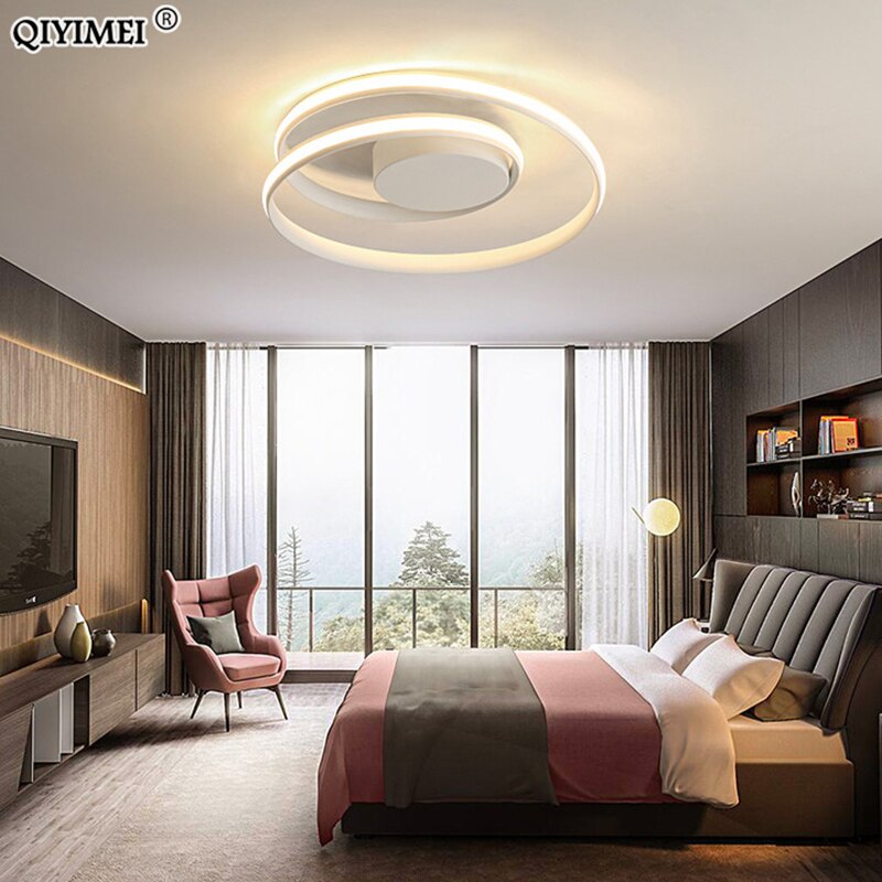 Candelabros modernos Lámpara LED para sala de estar Dormitorio Sala de estudio Luces montadas en superficie de color blanco negro Lámpara Deco AC85-265V