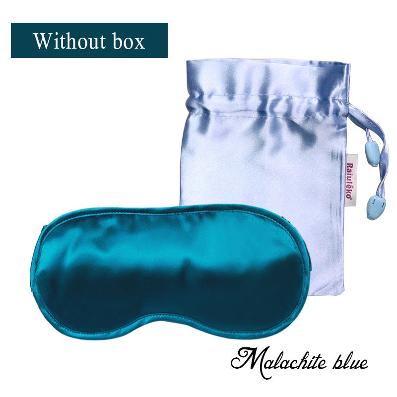 100% Natural Mulberry Pure Silk Sleep Rest Eye Mask Padded Shade Cover Travel Relax Aid Blindfolds 4 Colors Eyeshade with Box