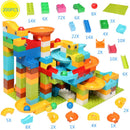 74-404PCS Marble Race Run Block Big Size Building Blocks Plastic Funnel Slide DIY Assembly Bricks Educational Toys For Children