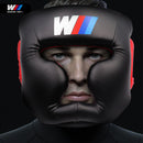 Freies Verschiffen ROT/SCHWARZ Geschlossene Art Boxing Head Guard/Sparring Helm/MMA/Muay Thai Kickboxing Brace/Kopfschutz PU-Material