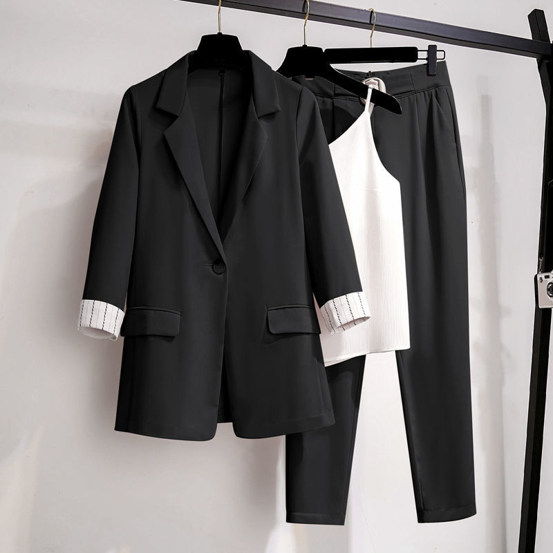 Frauen-Blazeranzug für Frühlings-Herbst-Dame Blazer-Jacke + lange Hose-weibliche Oberbekleidung-eleganter Damen-Mantel plus Größe M-4XL