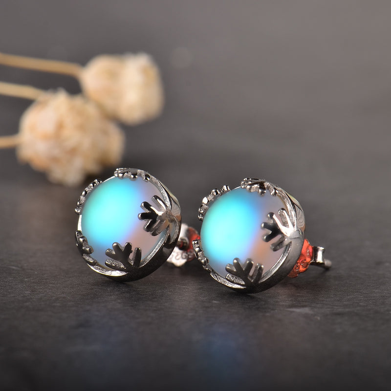 ITSMOS Moonlight Ladies Fashion Aurora Borealis Earrings s925 Silver Stud Elegant Jewelry Birthdays Romatic Gift for Women