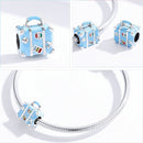 BISAER 925 Sterling Silver High Heels Shoes&Lipstick Charms Beads Wine Glass Pendant Fit Elegant Women DIY Bracelet Fine Jewelry