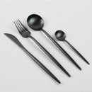 Vajilla occidental de oro rosa, cuchillo para carne, tenedor, cuchara de café, cucharadita, juego de cubiertos de acero inoxidable, juego de vajilla para la cena del hogar