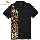 SISHION L-2XL Camisa de hombre ST110 Manga corta Negro Rojo Rockabilly Algodón Casual Camisas de bolos para hombres camisa masculina