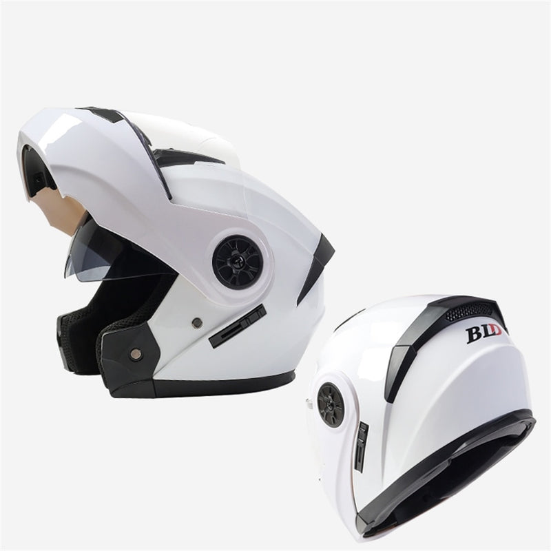 BLD Modular Dual Lens Casco de motocicleta Seguridad Downhill Flip Up Cascos Profesional Motocross Racing Full Face Casco Moto