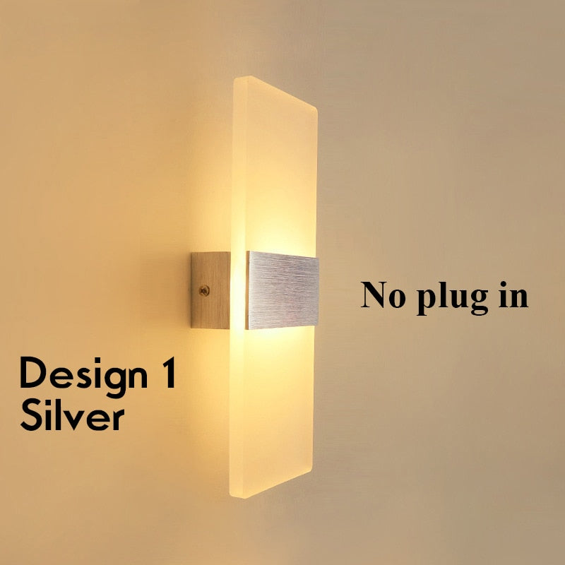 Decor Indoor Wall Lamp Plug In Dimming Acrylic Modern Bedroom Wall Light Led For Home Bedside Wall Sconce With Plug 12W 4 Colors