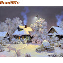 RUOPOTY Frame Snow Landscape DIY Painting By Numbers Kit Acrylic Paint On Canvas Calligraphy Painting Unique Gift For Home Decor