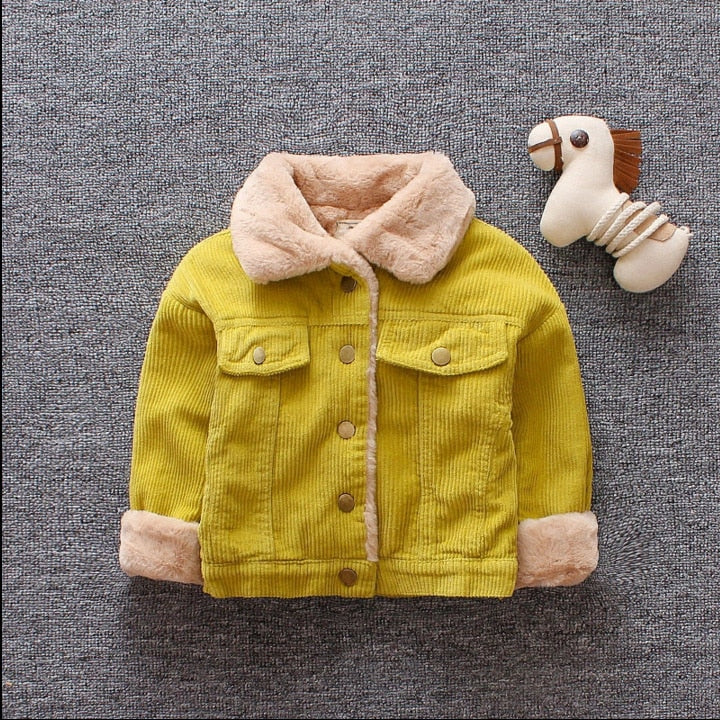 New Winter Children Thicken Clothes Baby Boys Girls Cotton Hooded Jacket Autumn Kids Toddler Fashion Coat Infant Casual Costume