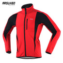 ARSUXEO Thermal Mtb Road Cycling Jacket Winter Night Reflective Warm Bicycle Clothing Windproof Waterproof Men Coat Bike Jersey