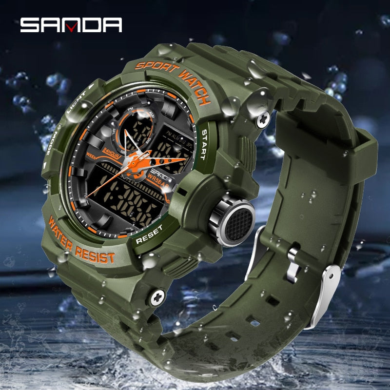 SANDA 2022 Top Brand Luxury Military Men's Watches 50M Waterproof Wristwatch Quartz Watch for Men Clock relogio masculino 6025