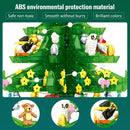 Tema de Navidad LED giratorio brillante caja de música bloques de construcción DIY ciudad amigos árbol casa ladrillos juguetes para niños regalos de navidad