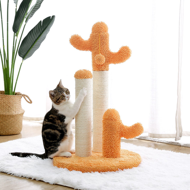 Dropshipping Adequate Cactus Cat Scratching Post with Sisal Rope Cat Scratcher Cactus for Young and Adult Cats climbing frame