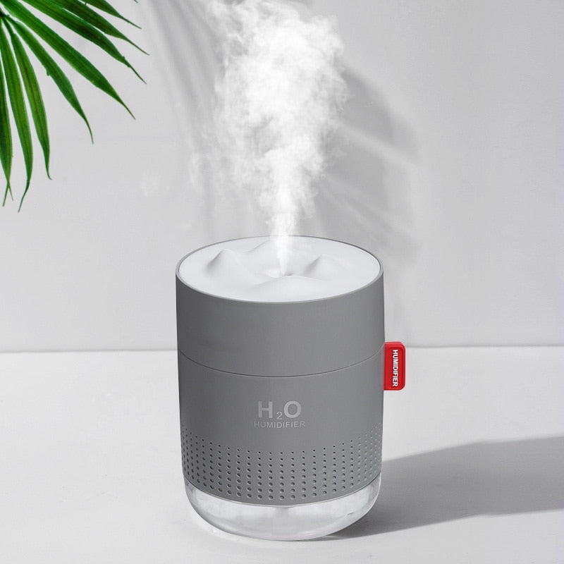 Humidificador de montaña de nieve blanca, 500ML, difusor ultrasónico de aire con USB, Humidificador de aromaterapia con luz relajante, difusor para el hogar