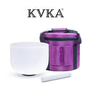 Tazón de canto de cristal de cuarzo esmerilado de 8 pulgadas 432 hz/440 hz con estuche de transporte gratis Chakra CDEFGAB