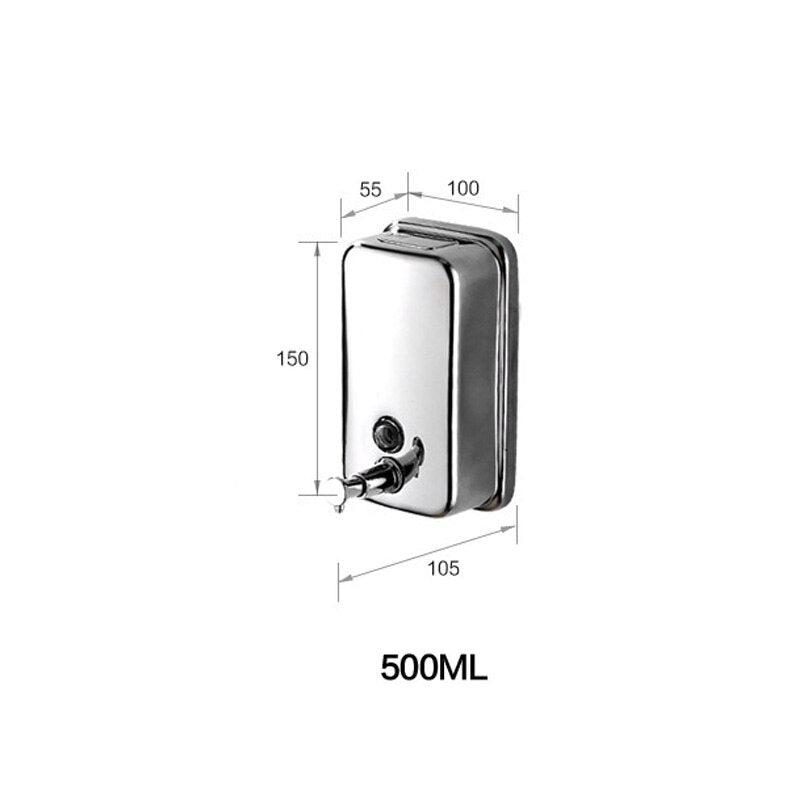 ROVOGO 500/800/1000Ml Black/Mirror Soap Dispenser Wall Mounted, Stainless Steel Bathroom Dispenser for Home Hotel