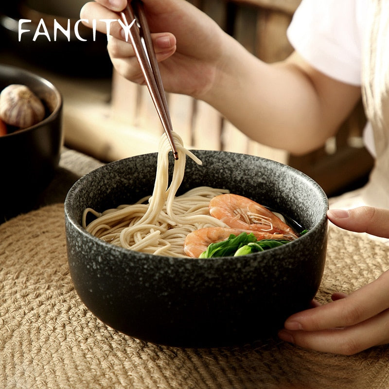 FANCITY Creative Noodle Wrist, Large Ramen Bowl, Ceramic Millet Porridge Bowl, Noodle Bowl, Beef Soup Noodle Bowl