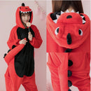 Flannel Dinosaur Kigurumi Pajama Women Male Winter Homewear Girl Onesie Flannel Animal Cosplay Costume Party Jumpsuit Adult Warm