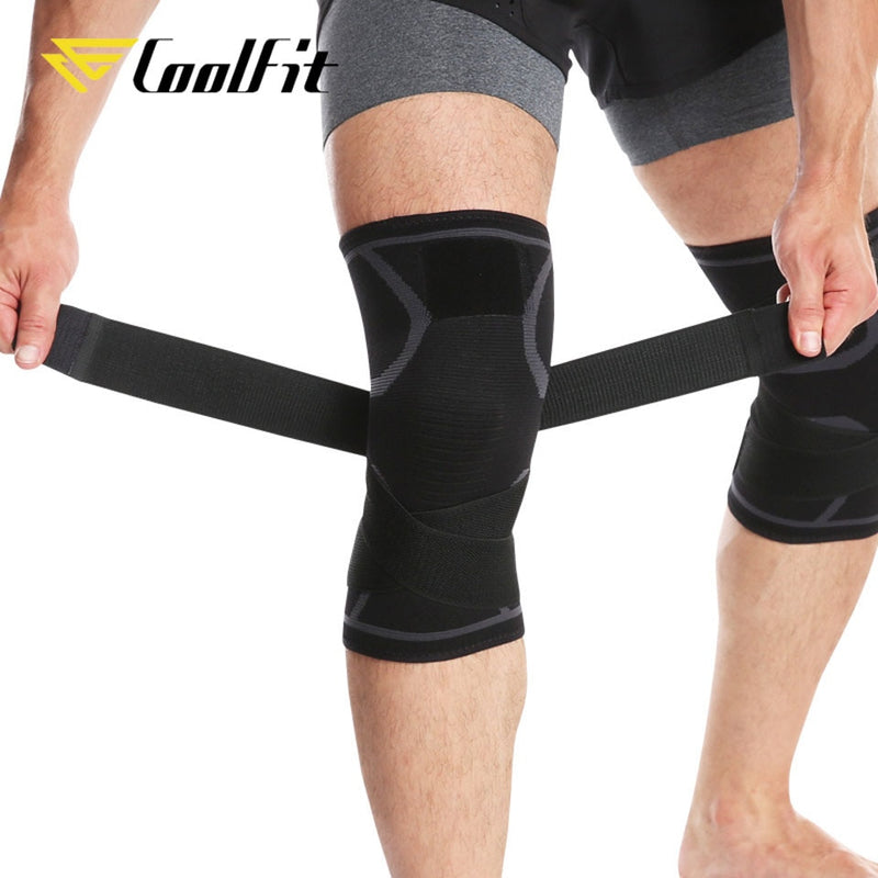 CoolFit 1PCS Dual-use Pressurized Knee Pads Strap Removable Knee Brace Support Crossfit Fitness Running Sports Knee Protector