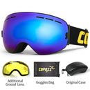 Marca COPOZZ, gafas de esquí profesionales, lentes de doble capa, antiniebla, UV400, grandes gafas de esquí, esquí, Snowboard, hombres, mujeres, gafas de nieve