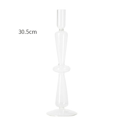 Handmade European Vintage Glass Candlestick Romantic Dinner Decoration For Home Wedding Candle Holder Rod Wax Candelabrum Gift