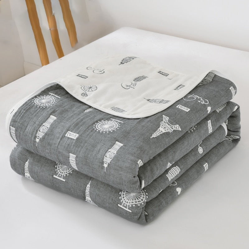 New 6 Layer 100% Cotton Gauze Baby Blankets Baby Muslin Swaddle for Newborn Soft Breathable Small Quilt Knee Blanket Bath Towel