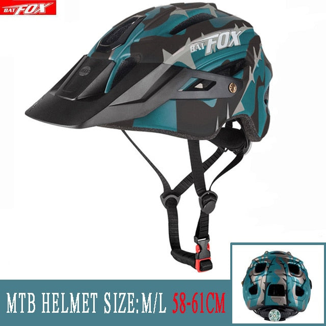 2022 New Batfox Fahrradhelm für Erwachsene Männer Frauen MTB Bike Mountain Road Radfahren Sicherheit Outdoor Sports Safty Helm