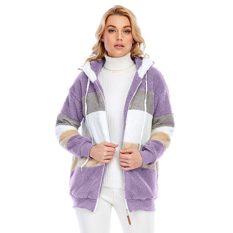 Herbst Winter Kapuzenjacke Frauen 2020 Mode Fuzzy Parkas Dicke Warme Beiläufige Mantel Frau Plus Größe Kleidung 5XL Jacken Und Mäntel