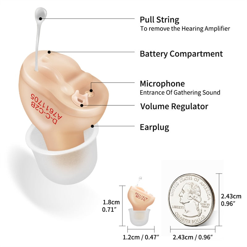 Hörgerät Digitale Hörgeräte unsichtbar für ältere Senioren mit A10-Batterie im Ohr Tonverstärker Audífonos Erste Hilfe