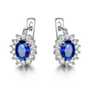 UMCHO Solid 925 Sterling Silver Gemstone Clip Earrings for Women Blue Sapphire Fine Jewelry Wedding Engagement Valentine&
