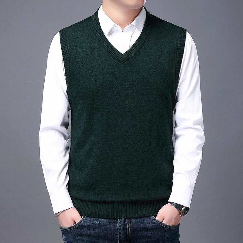 2022 High Quality New Autum Winter Fashion Brand Knit Sleeveless Vest Pullover Mens Casual Sweaters Designer Woolen Mans Clothes