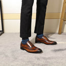 FELIX CHU Classic Wingtip Medallion Brogue Oxford Men&