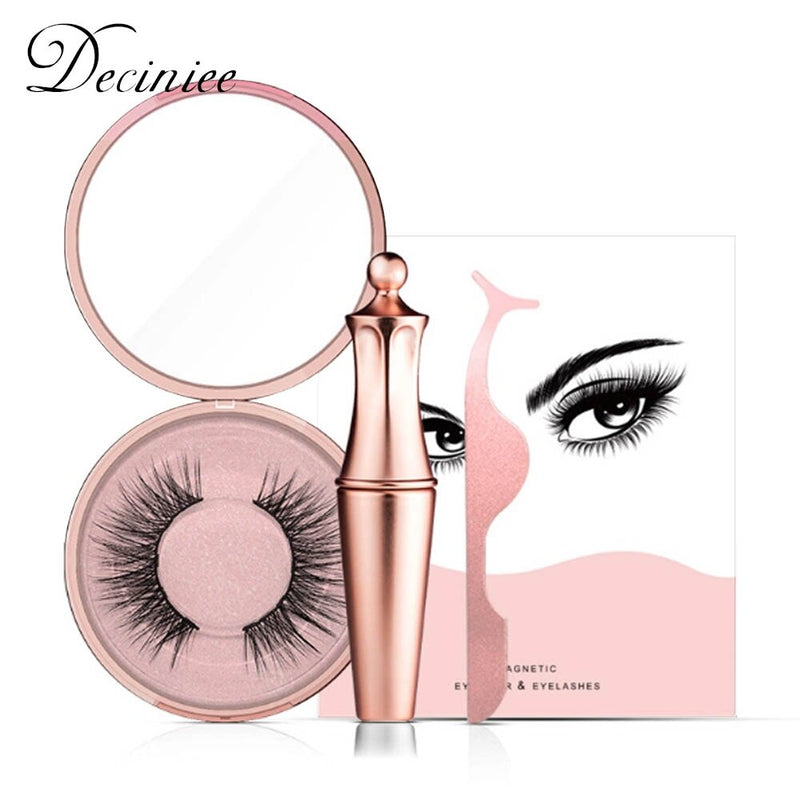 Magnetic False Eyelashes No Glue Full Eye 5 Magnet Reusable Fake Eyelashes Natural Soft Eyelashes Extension Magnetic Eyelash Kit