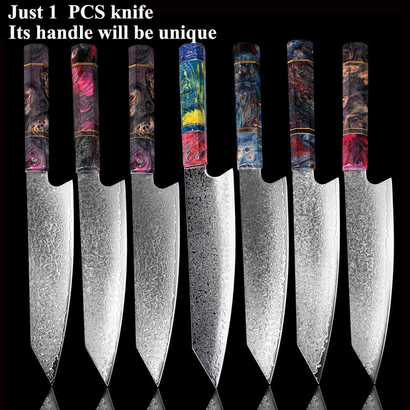 XITUO Damaskus Kochmesser 8" Zoll Japanisches Küchenmesser Scharfes Gyuto Slice Cleaver Santoku Stabiler Massivholzgriff Kochwerkzeug