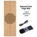 Jusenda 5mm Natural Cork TPE Yoga Mat 183*61cm Fitness Mats Gym Pilates Pad Training Exercise Sport Mat With Position Body Line