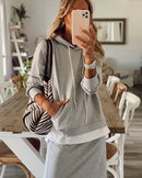 2022 New Women Casual Two Piece Set Women Elegant Hoodie Sweatshirt And Harajuku A-line Skirts Two Piece Set Front Pocket Suit