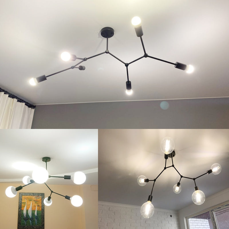 Molécula Led Lámpara de araña E27 Hogar cocina dormitorio Iluminación Lámpara de techo Candelabros de interior creativos Iluminación Fixturex