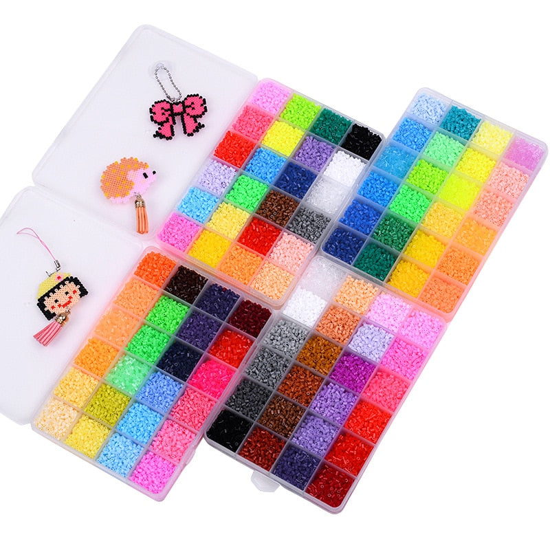 24/72 colors box set hama beads toy 2.6/5mm perler educational Kids 3D puzzles diy toys fuse beads pegboard sheets ironing paper