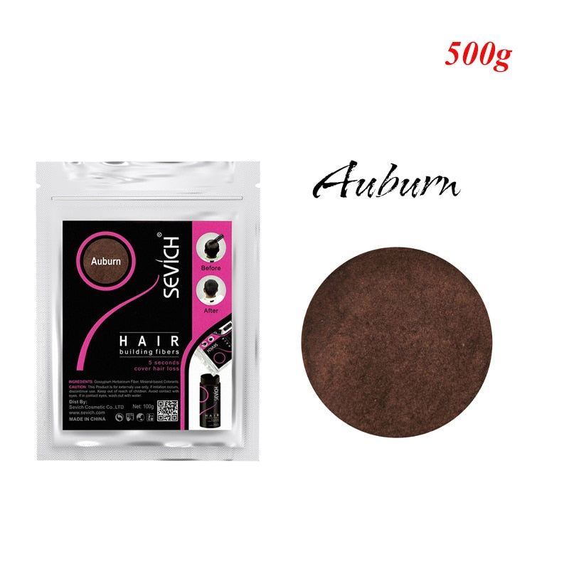 Sevich 500 g Haaraufbaufaser Refill Haarverdünnung Verdickung Haarwuchsfaser Keratinfaser für Haar Anti-Haarausfall-Produkte