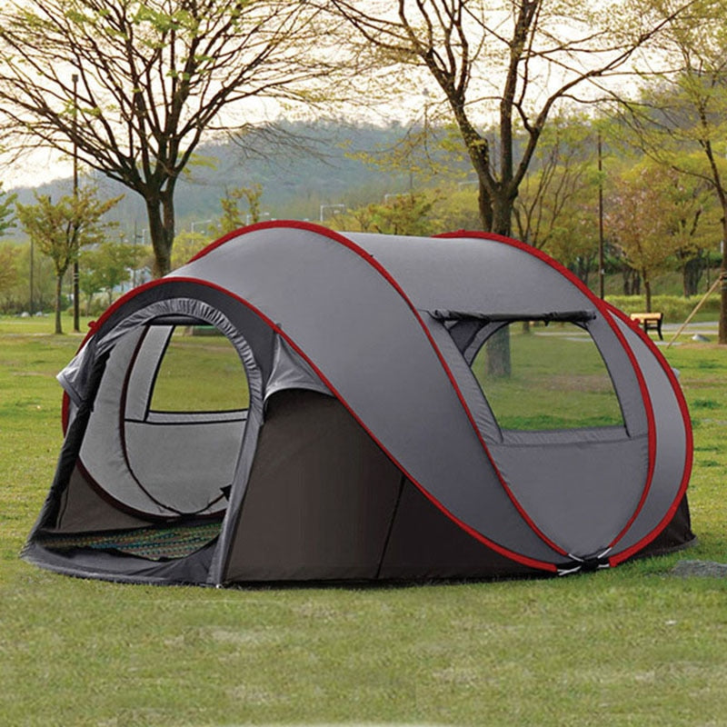 Nuevo estilo Pop Up Ultralarge 4 ~ 5 personas Velocidad completamente automática abierta con mosquitera Camping al aire libre Tienda de campaña en la playa Refugio solar