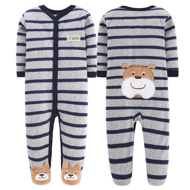 Baby Body Cat Romper Baby Boys Girls Printed Autumn Winter Romper Long Sleeved One-Piece Pajamas