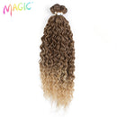 Magic Synthetic  6PCS 24 26 28inches Kinky Curly Hair Bundles Ombre Blonde Color Fake Hair Extensions Curly Hair Accessories