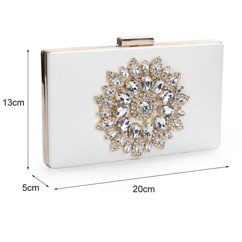 Bolso de mano blanco para mujer, bolso de mano para boda, bolsos de verano de cristal para noche nupcial para mujer, bolsos cruzados pequeños de lujo 2020 ZD1333