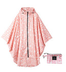 Freesmily Women's Fashion Raincoat Waterproof Rain Poncho Cloak with Hood for Hiking Climbing and Touring