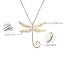 Lotus Fun Real 925 Sterling Silver Natural Handmade Fine Jewelry 18K Gold Cute Dragonfly Pendant without Necklace for Women Gift