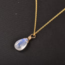 ITSMOS Natural Moonstone US 14k gold jewelry Chain Pendant Necklace Simple Elegant Jewelry for Women Romatic Gift