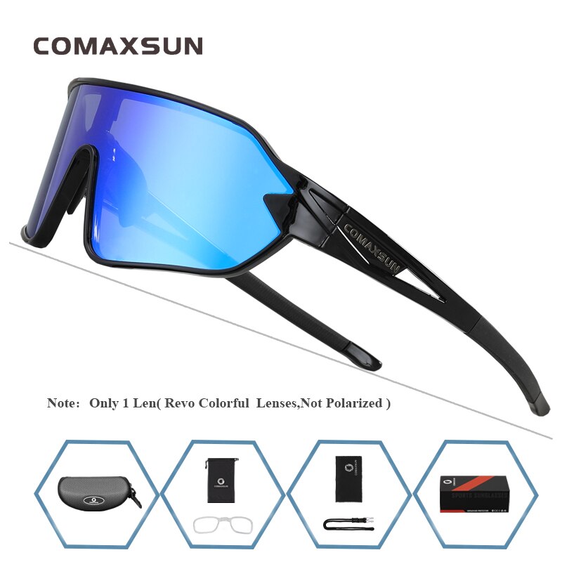 COMAXSUN Polarisierte Fahrradbrille 5 Linsen MTB Rennrad Sport Spiegel Sonnenbrille Reitbrille Anti-UV400 Fahrradbrille