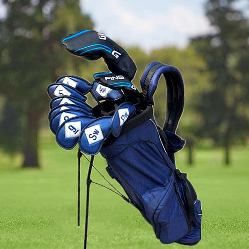 10/11/12 Pcs Double Sided Universal Leather Golf Club Head Covers Irons Fit Main Iron Clubs Both Left and Right Handed Golfer